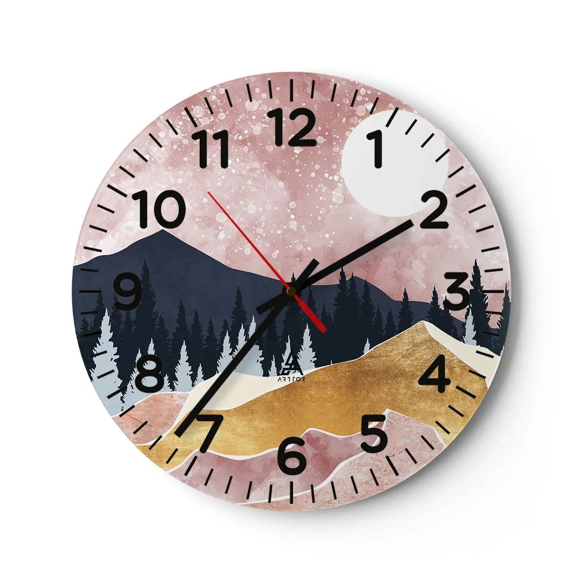Reloj de pared - Reloj de vidrio - Vigilancia nocturna - 30x30 cm