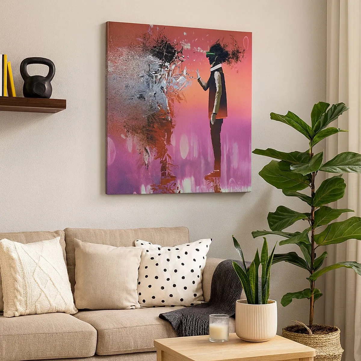 Cuadro sobre lienzo - Impresión de Imagen - ¿Es posible mirar dentro de uno mismo? - 30x30 cm