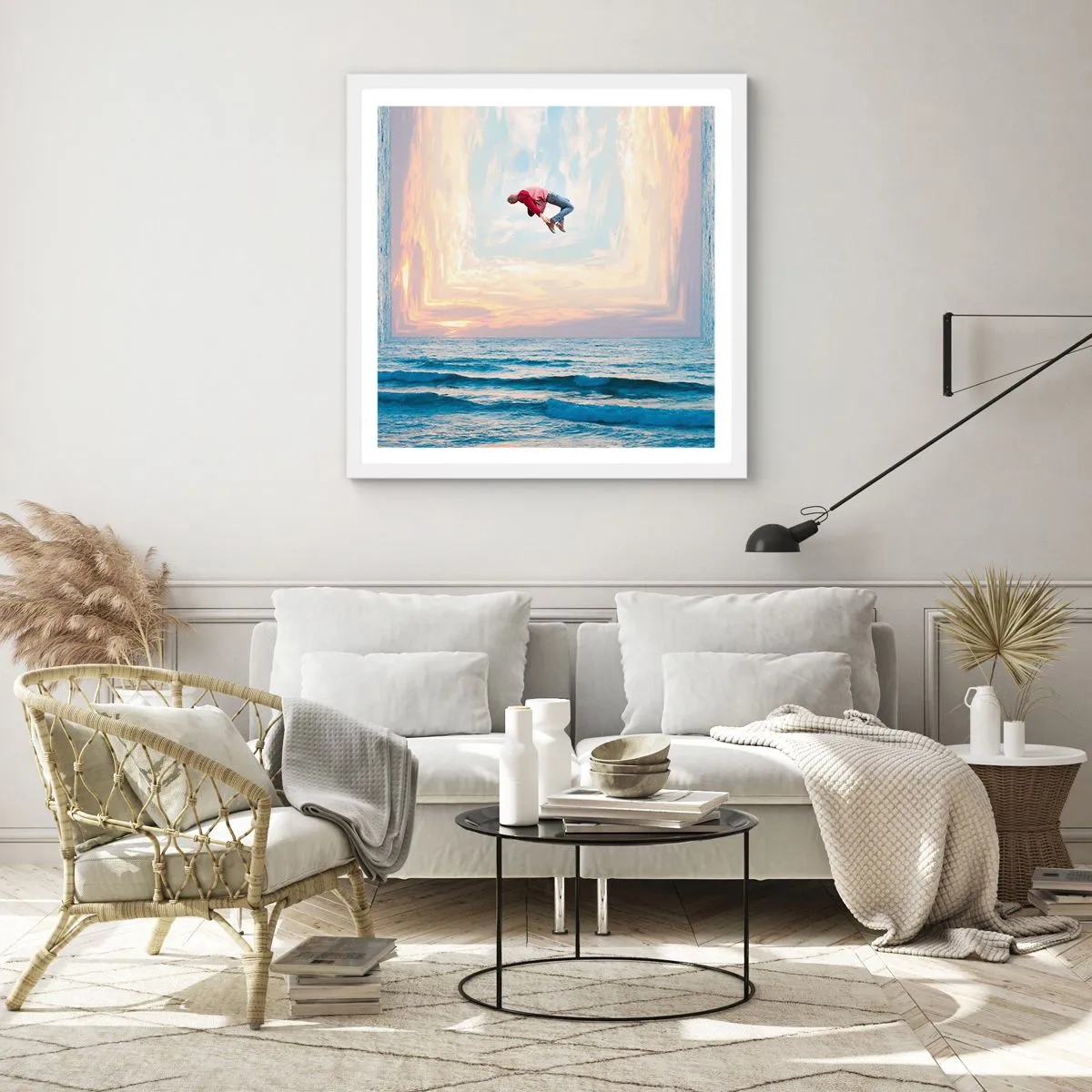 Póster en marco blanco - A otra dimensión - 30x30 cm