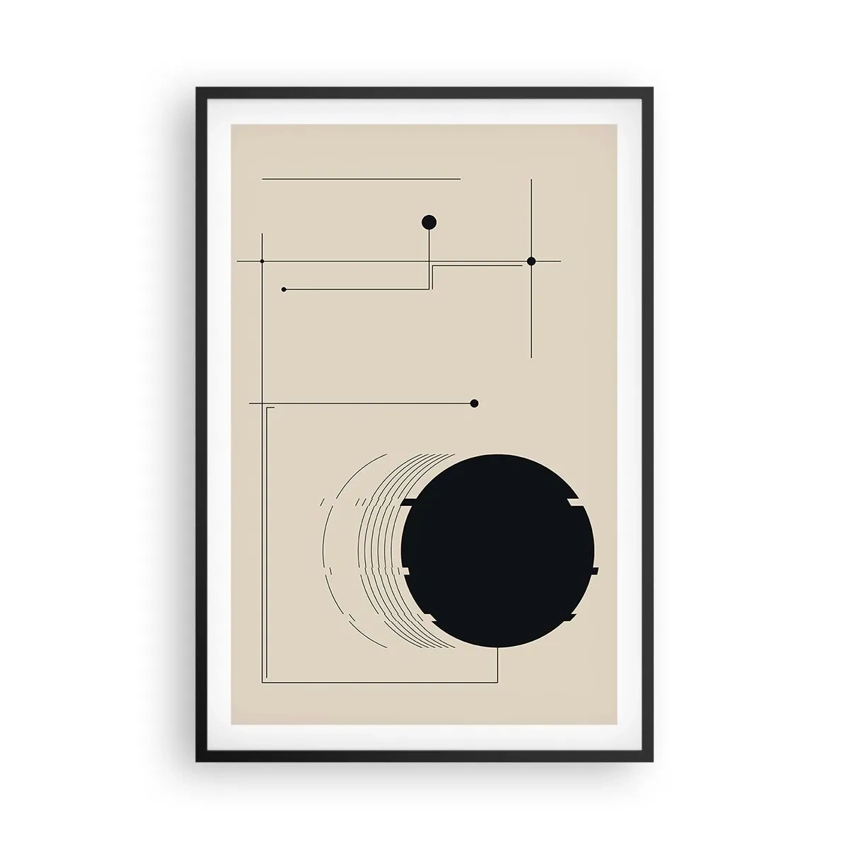 Póster en marco negro - Composición elástica y dinámica - 61x91 cm