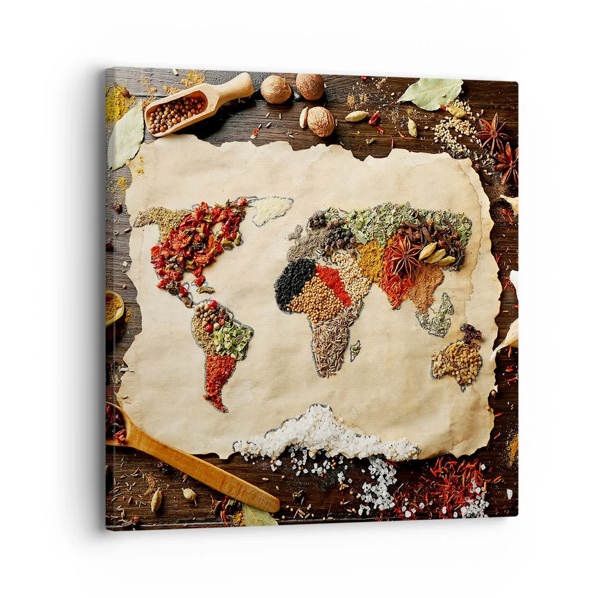 Cuadro sobre lienzo - Impresión de Imagen - Todos los sabores del mundo - 30x30 cm