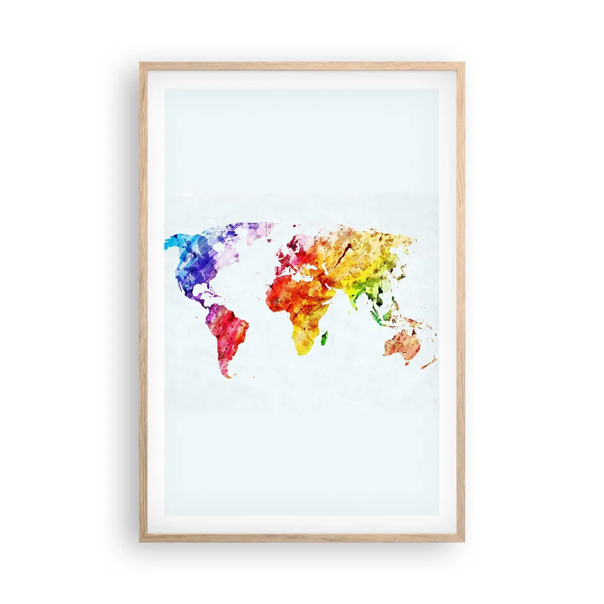 Póster en marco roble claro - Todos los colores del mundo - 61x91 cm