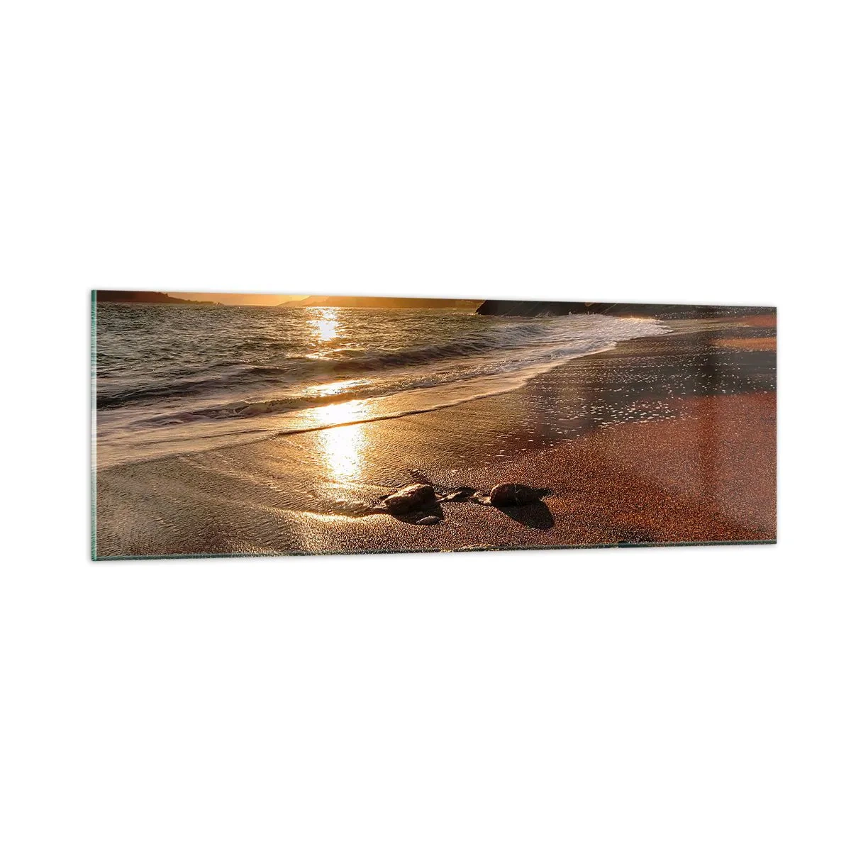 Cuadro sobre vidrio - Impresiones sobre Vidrio - Sigue el sol hacia las colinas - 90x30 cm