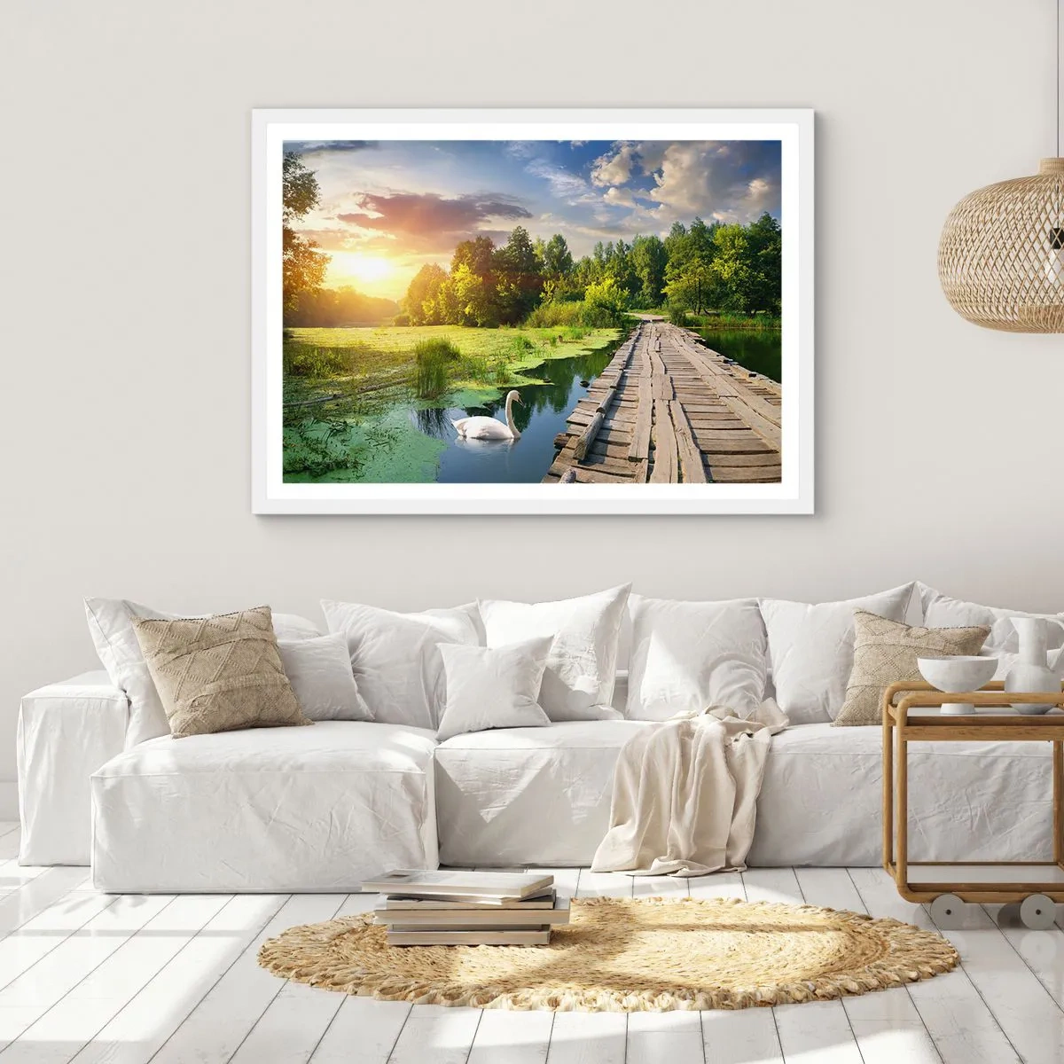 Póster en marco blanco - Verano, verano en todas partes - 50x40 cm