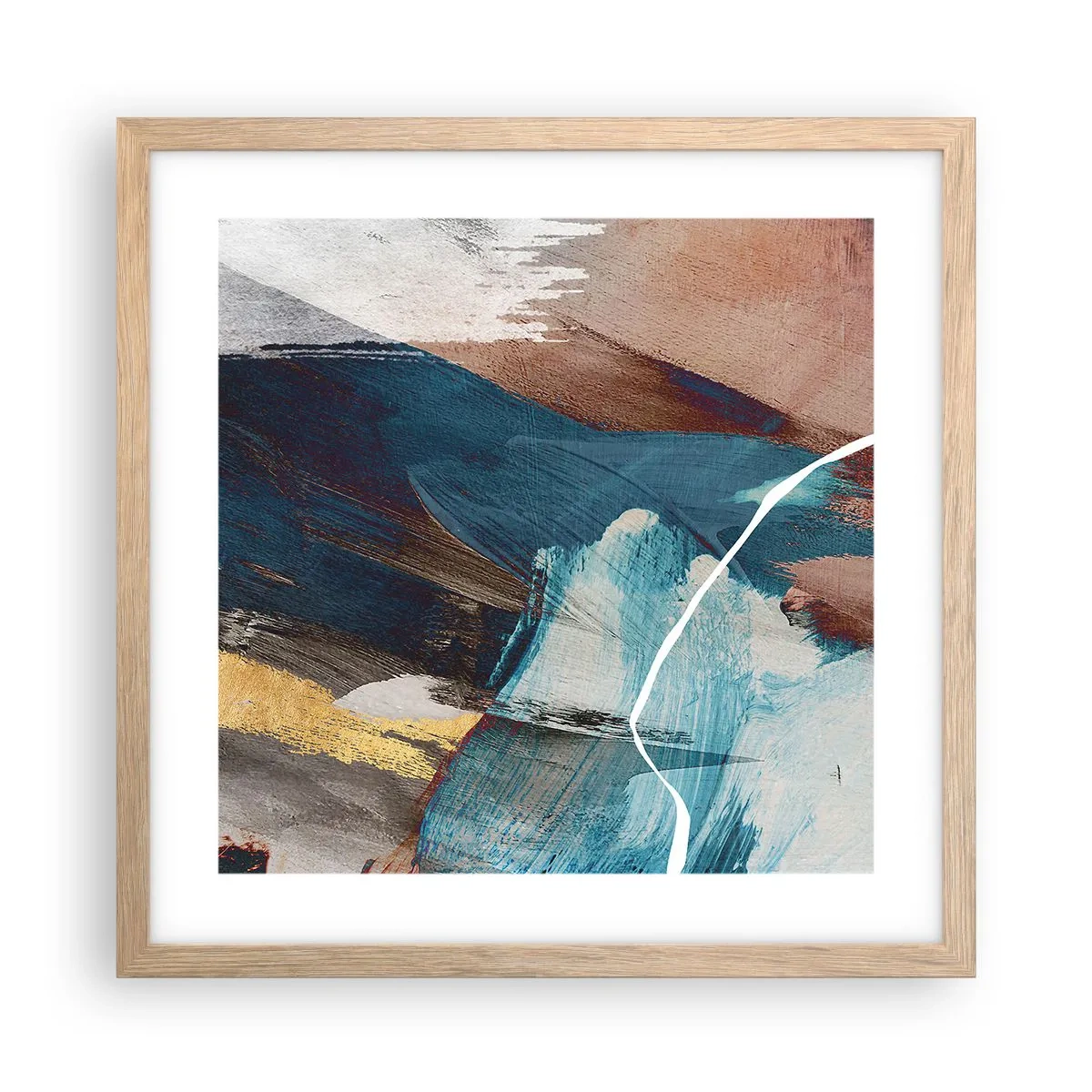 Póster en marco roble claro - Con estilo y energía - 40x40 cm
