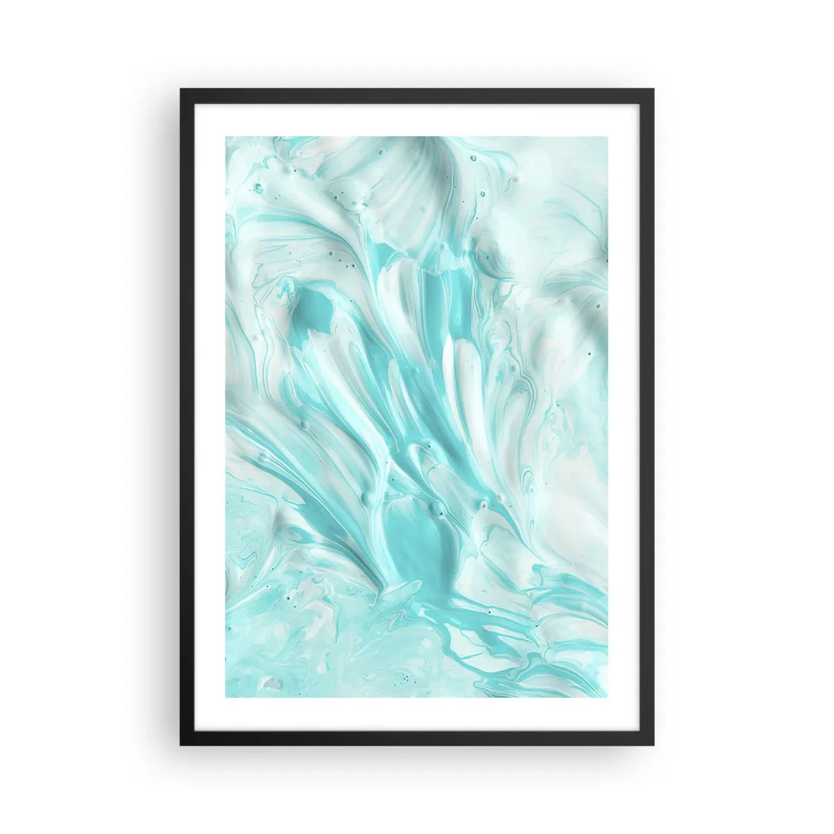 Póster en marco negro - Patrón abstracto turquesa - 50x70cm - Juntos para siempre - Decoración de pared moderna para salón y dormitorio ARTTOR