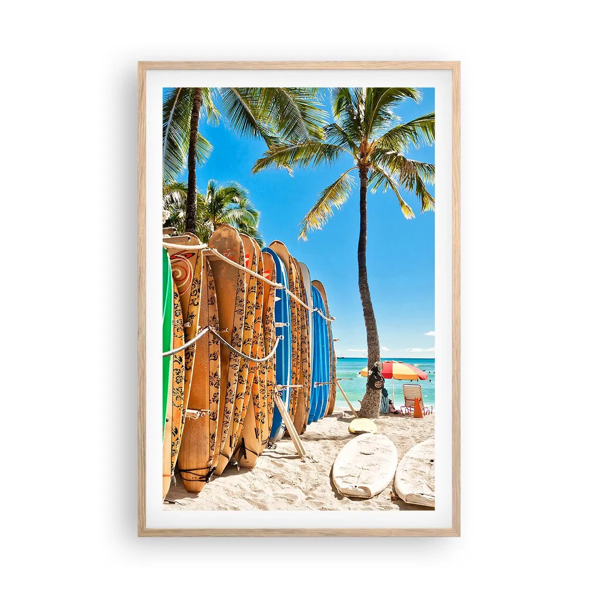 Póster en marco roble claro - Diversión soleada - 61x91 cm