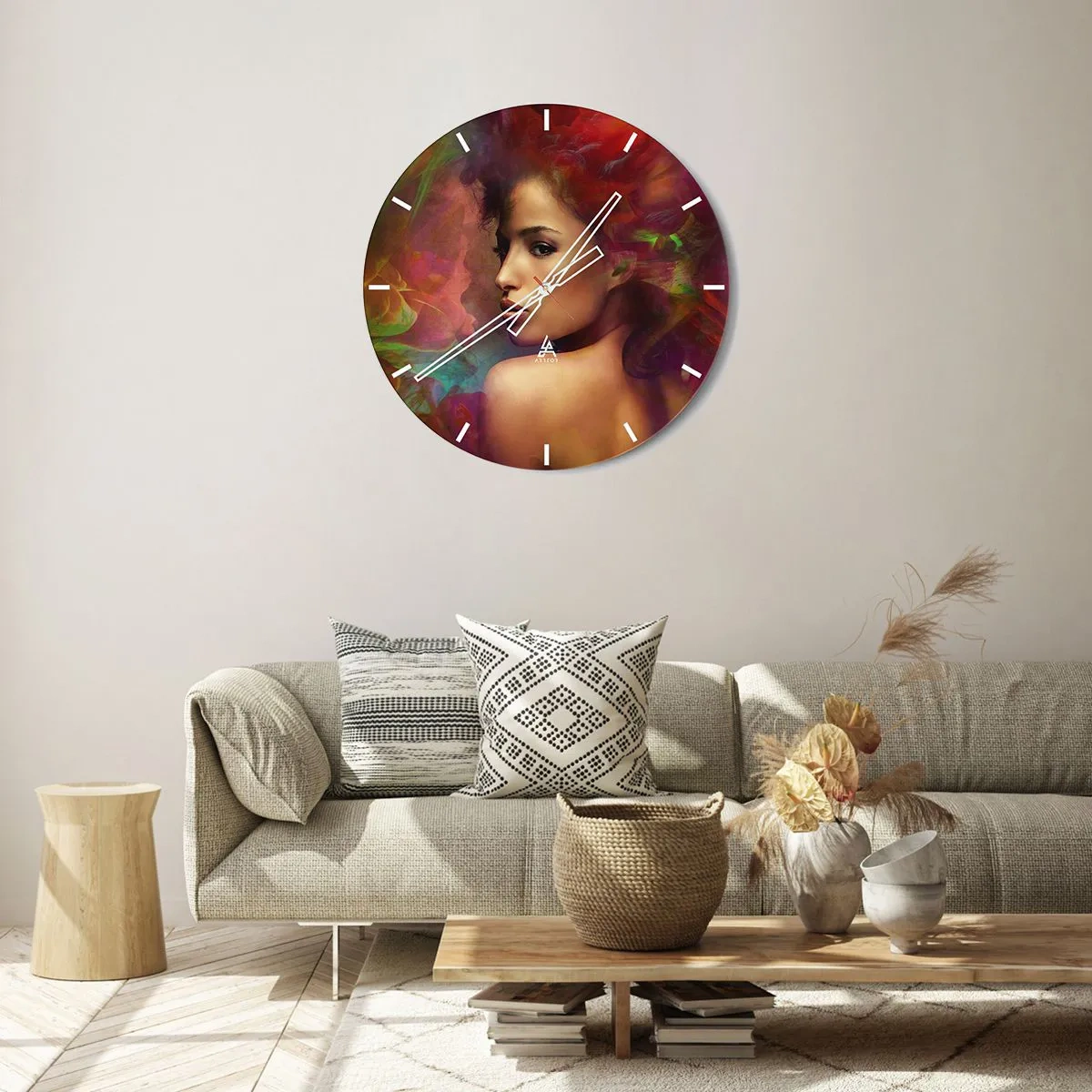 Reloj de pared - Reloj de vidrio - Más hermosa que un arco iris, tan delicada como la niebla - 40x40 cm