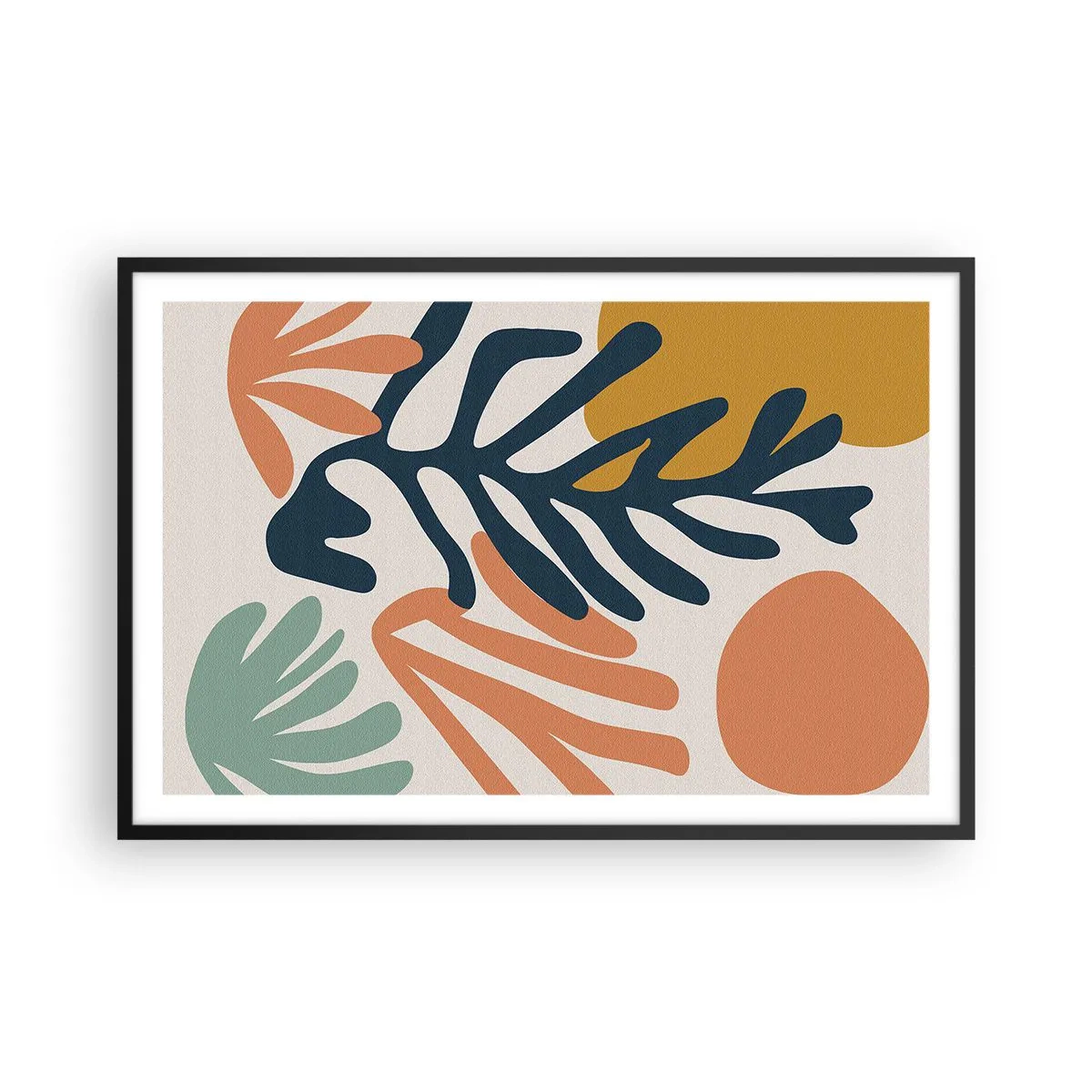 Póster en marco negro - Mares de coral - 91x61 cm