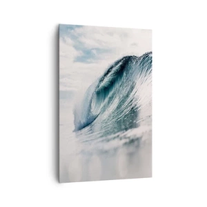 Cuadro sobre lienzo - Impresión de Imagen - Una ola del mar capturada en un momento dinámico contra el cielo. - 80x120cm - La cima del océano - Decoración de pared moderna para salón y dormitorio ARTTOR