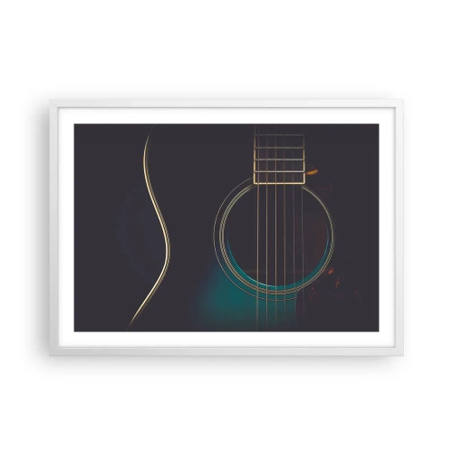 Póster en marco blanco - Un momento antes de que suene - 70x50 cm