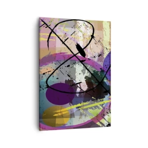 Cuadro sobre lienzo - Impresión de Imagen - Un patrón abstracto colorido con líneas y formas dinámicas. - 50x70cm - Siempre hay más de un camino - Decoración de pared moderna para salón y dormitorio ARTTOR