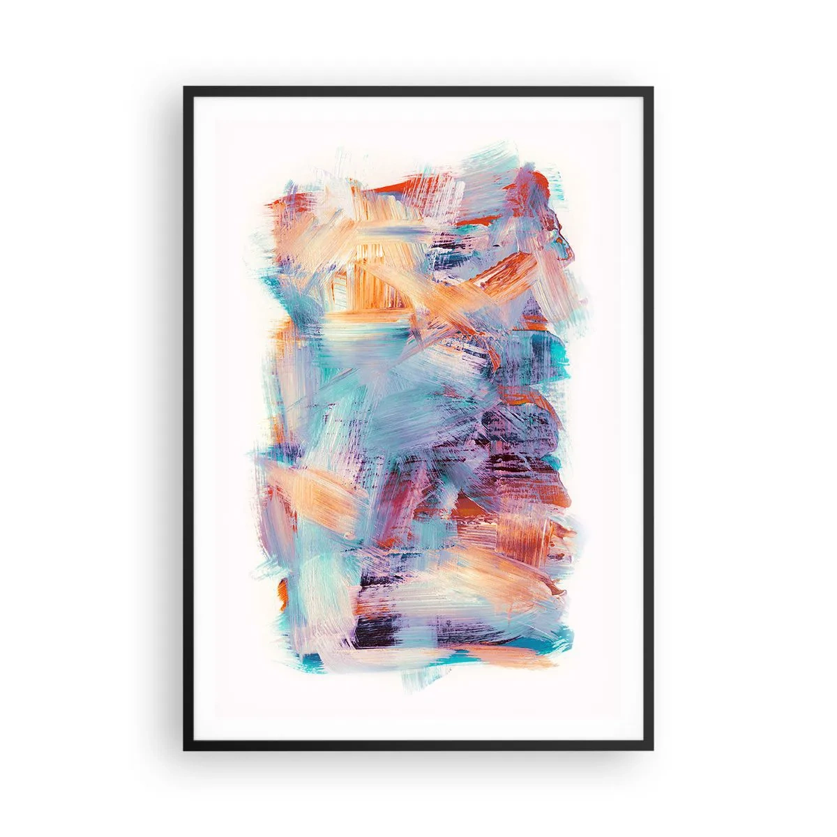 Póster en marco negro - Colorido desorden - 70x100 cm