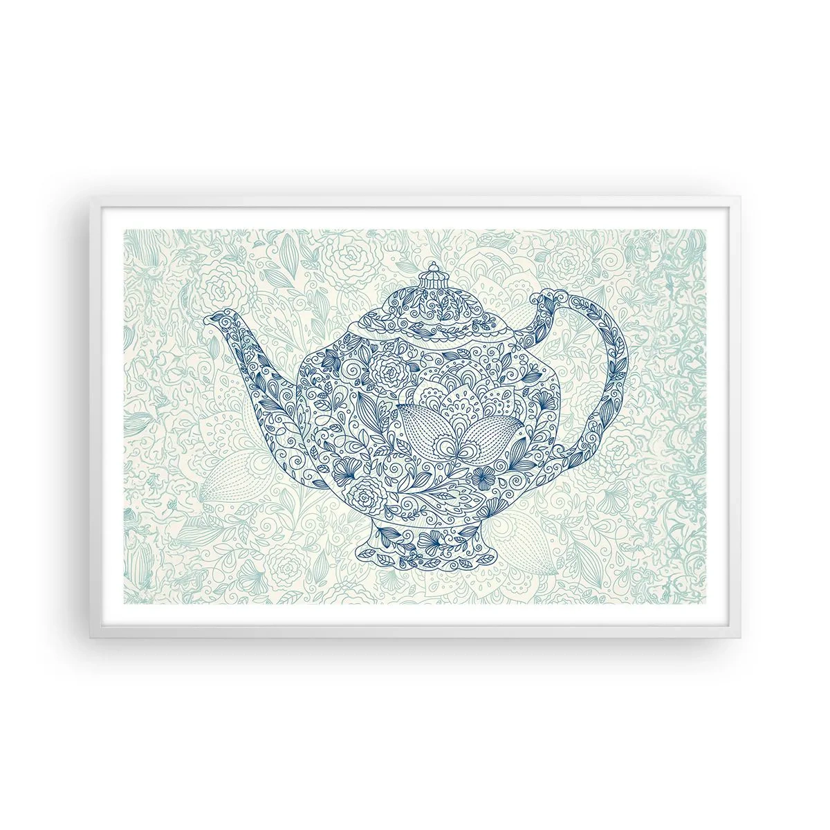 Póster en marco blanco - El encanto del té - 91x61 cm