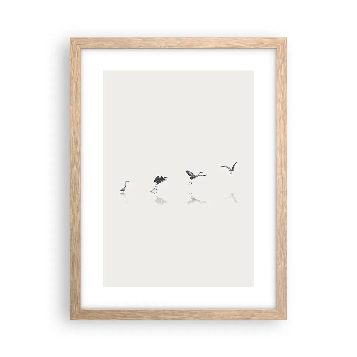 Póster en marco roble claro - Cuatro sencillos pasos para despegar - 30x40 cm