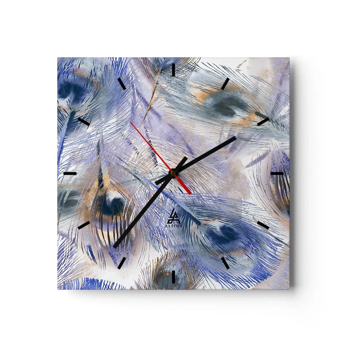 Reloj de pared - Reloj de vidrio - Composición - 40x40 cm