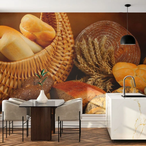 Fotomural Premium Sand - Nos han vuelto a hornear - Gastronomía, Pan, Pan - 450x315 cm
