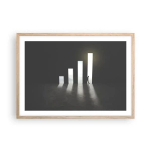 Póster en marco roble claro - El camino del éxito - 70x50 cm
