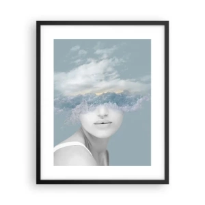 Póster en marco negro - Con la cabeza en las nubes - 40x50 cm