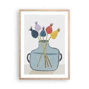 Póster en marco roble claro - Como una semilla de amapola - 50x70 cm