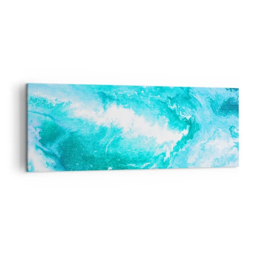 Cuadro sobre lienzo - Impresión de Imagen - Remolino abstracto en tonos azules - 140x50cm - En el núcleo del elemento - Decoración de pared moderna para salón y dormitorio ARTTOR