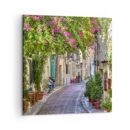 Cuadro sobre lienzo - Impresión de Imagen - Un callejón floreciente - 50x50 cm