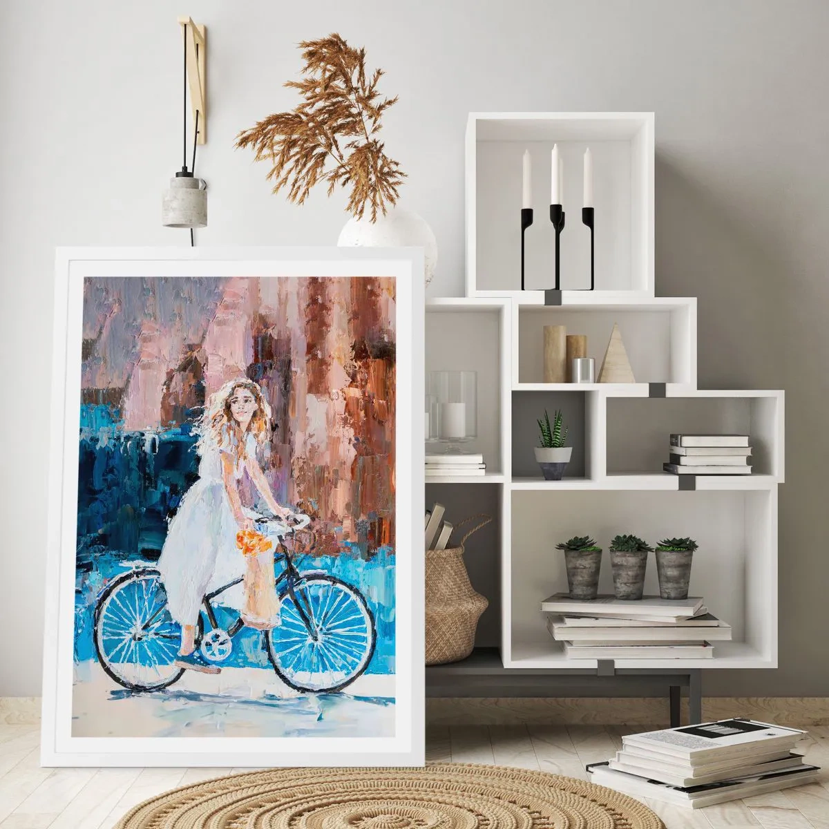 Póster en marco blanco - Alegría por la mañana - 30x40 cm