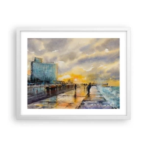 Póster en marco blanco - Vida en la orilla - 50x40 cm