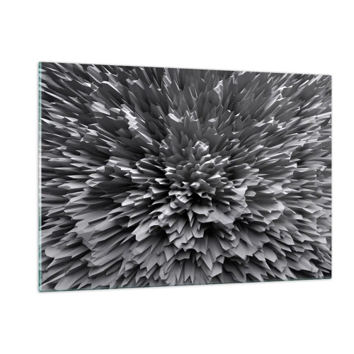Cuadro sobre vidrio - Impresiones sobre Vidrio - Estructura 3D abstracta en blanco y negro con bordes afilados - 120x80cm - No puede ser más afilado - Decoración de pared moderna para salón y dormitorio ARTTOR
