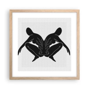 Póster en marco roble claro - Un alma compartida - 40x40 cm