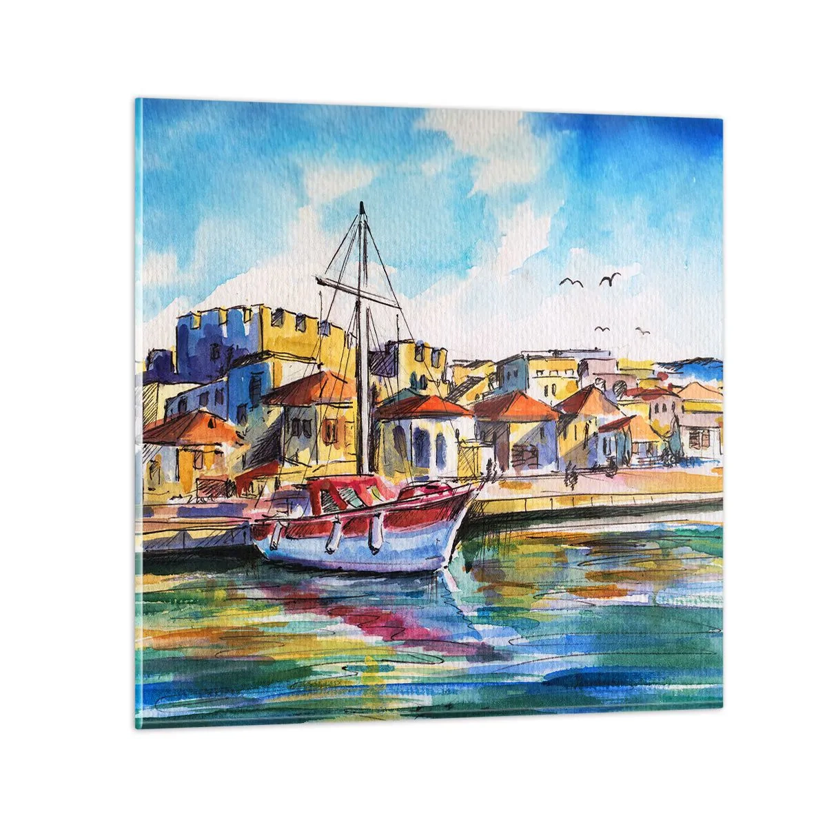 Cuadro sobre vidrio - Impresiones sobre Vidrio - Tarde de arco iris - 70x70 cm