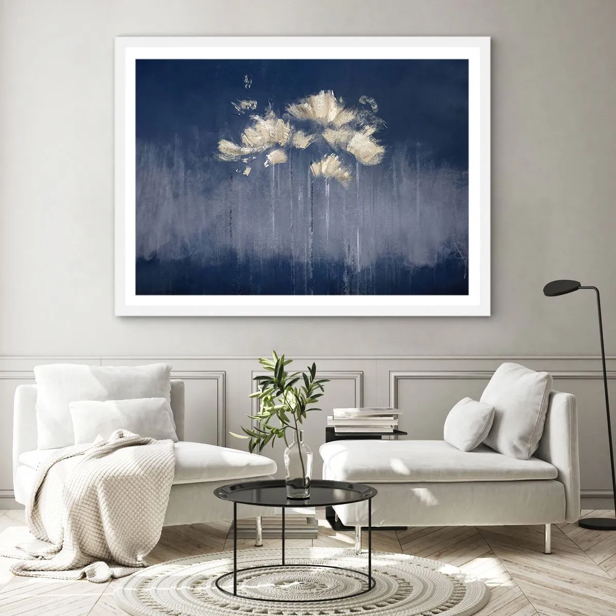 Póster en marco blanco - Como pétalos al viento - 50x40 cm