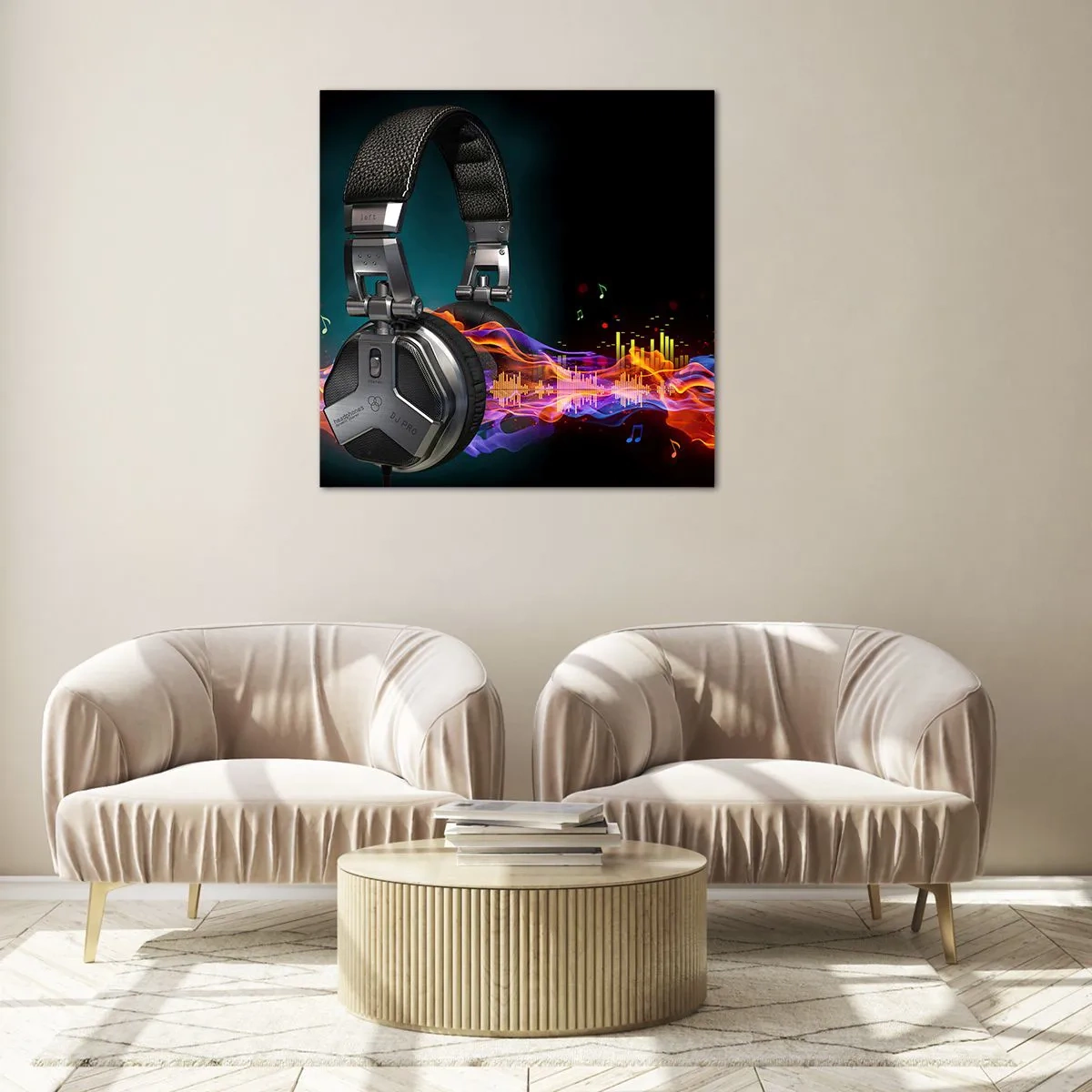 Cuadro sobre vidrio - Impresiones sobre Vidrio - En el fuego de la música - 40x40 cm