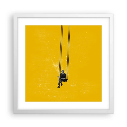 Póster en marco blanco - Un día como cualquier otro - 40x40 cm