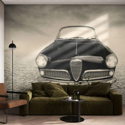 Fotomural Autadhesivo Deluxe Sticker - ¿Y cómo no quererme? - Auto, Vintage, En blanco y negro - 450x315 cm