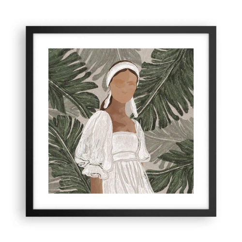 Póster en marco negro - Retrato exótico - 40x40 cm