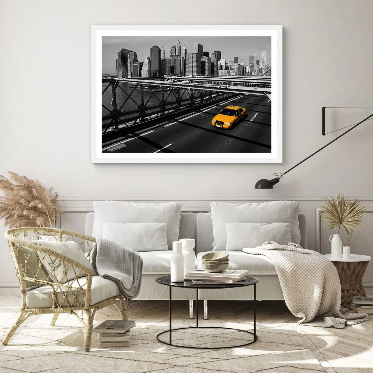 Póster en marco blanco - El color de la gran ciudad - 70x50 cm