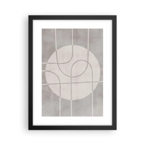 Póster en marco negro - Circular y rectilíneo - 30x40 cm