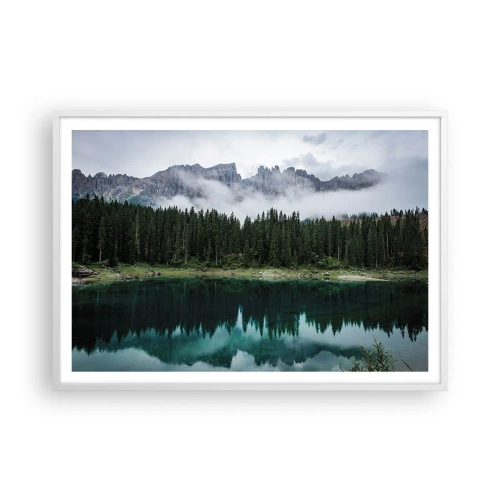 Póster en marco blanco - Calla, calla, no despertemos al agua dormida.... - 100x70 cm