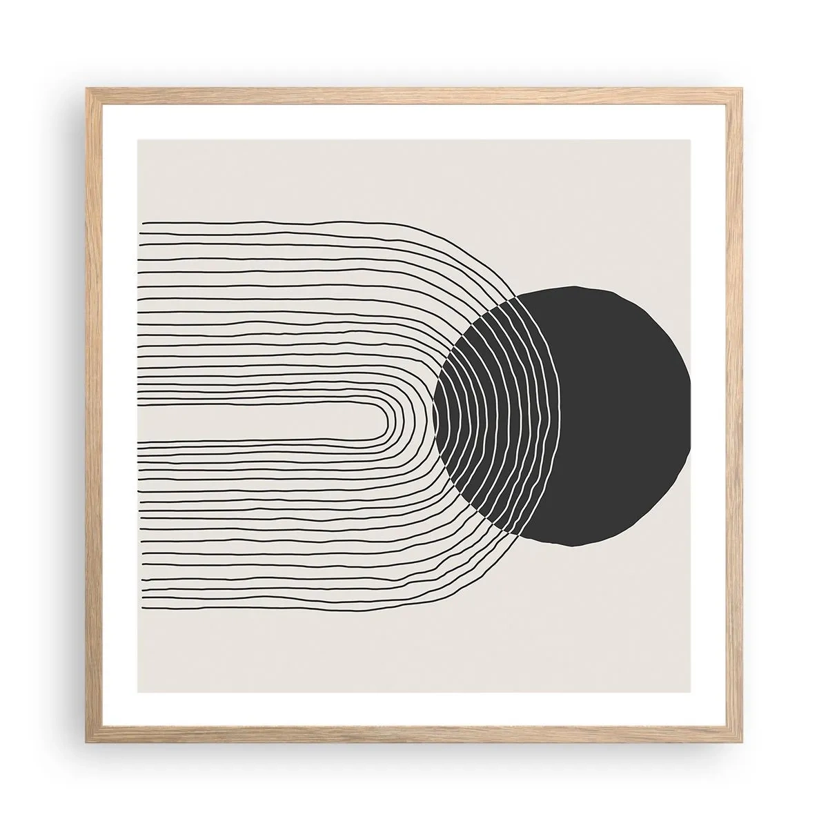 Póster en marco roble claro - Temblor y certeza - 60x60 cm