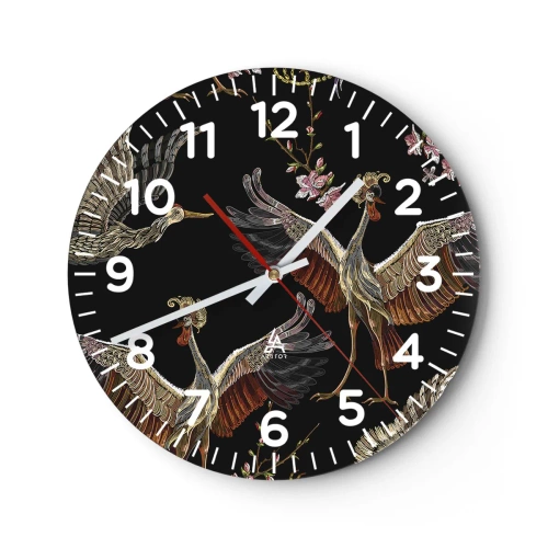 Reloj de pared - Reloj de vidrio - Aves de cuento de hadas - 40x40 cm