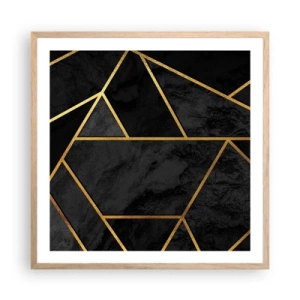 Póster en marco roble claro - Oscuridad y brillo - 60x60 cm