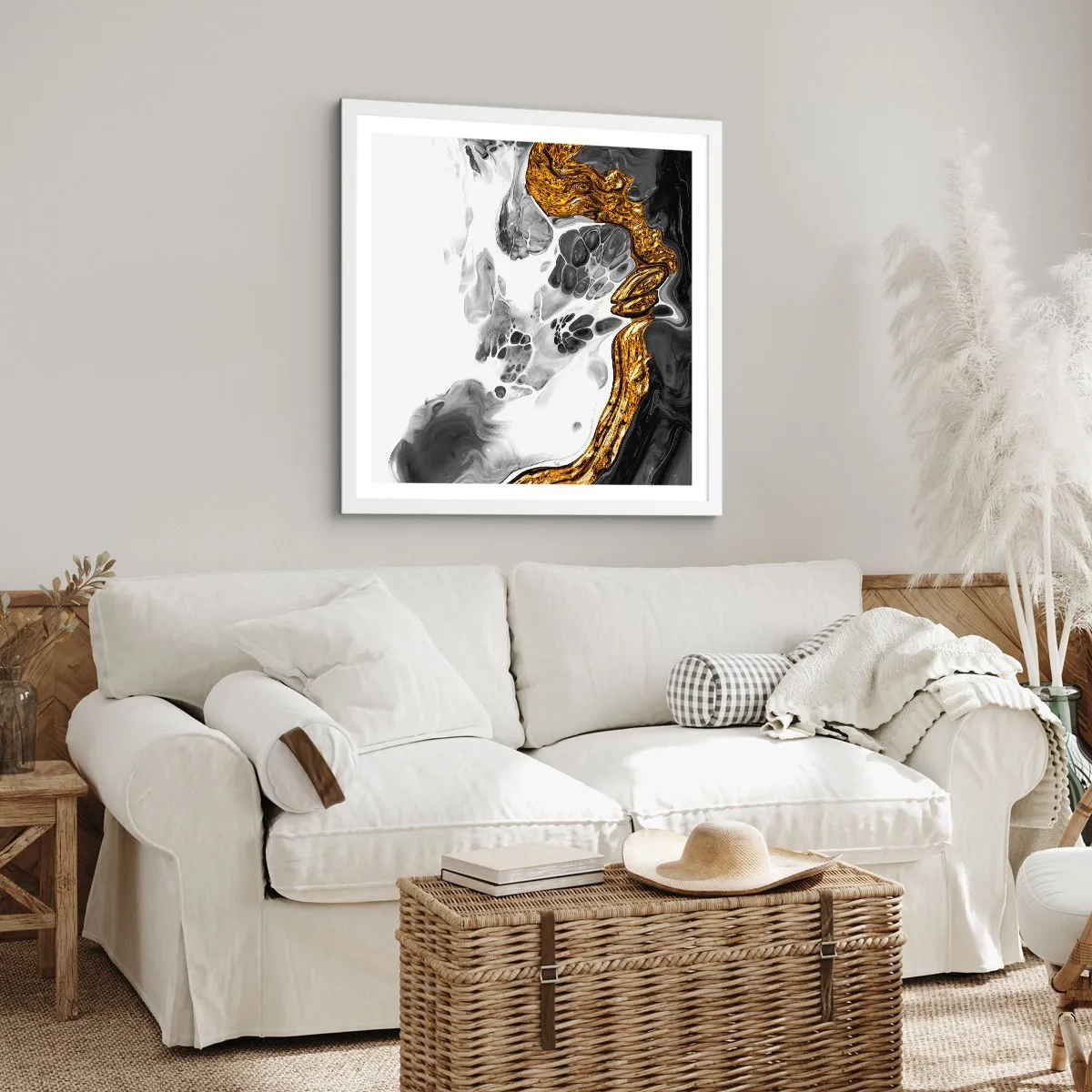 Póster en marco blanco - Composición orgánica - 40x40 cm