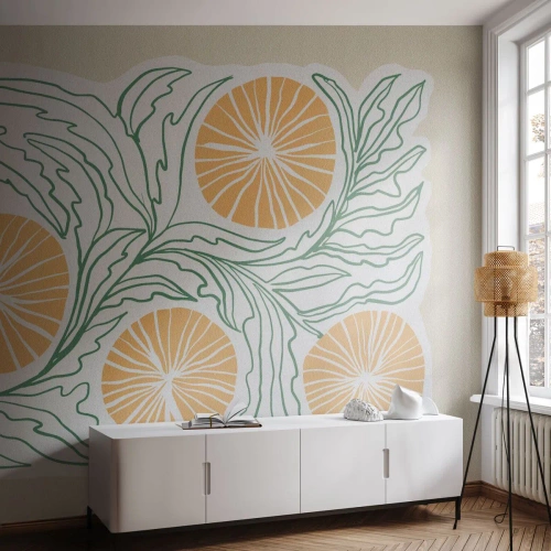 Fotomural Autadhesivo Deluxe Sticker - Étnico con un toque de abstracción - bohemia, Limón, Minimalismo - 500x350 cm