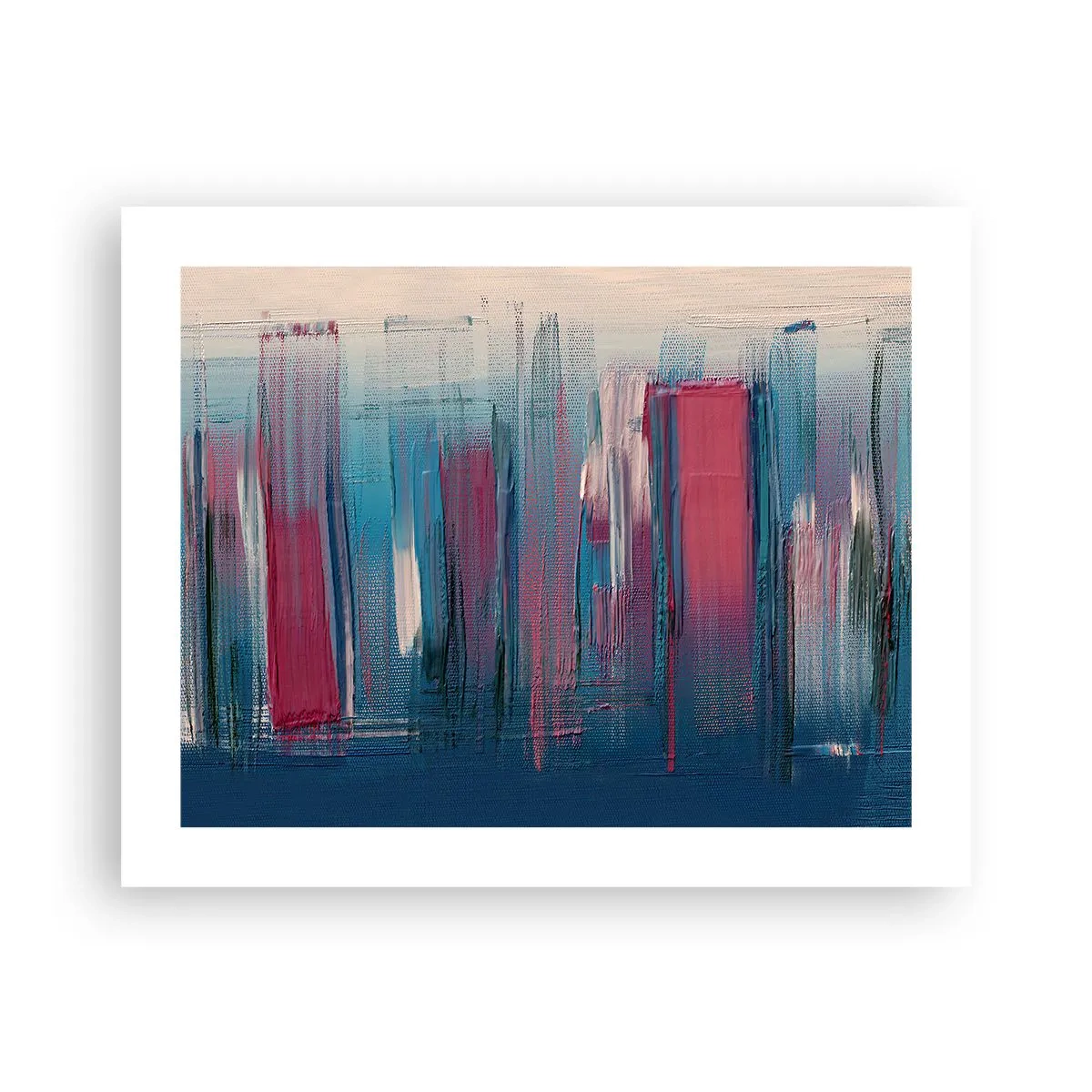 Póster - Composición vertical en azul y rojo - 50x40 cm