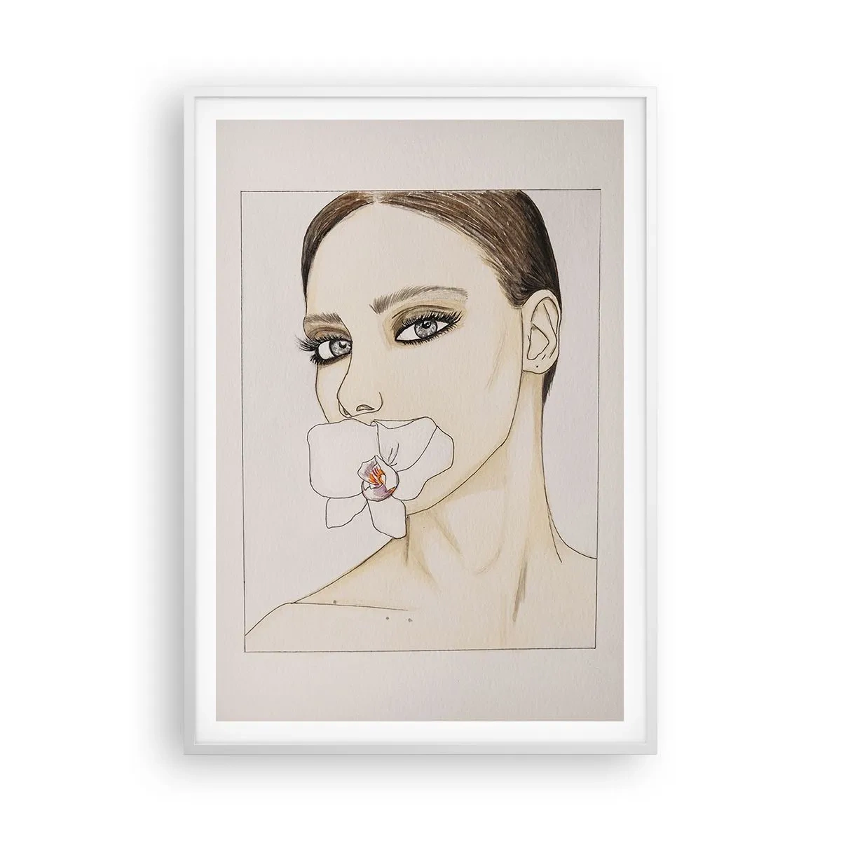 Póster en marco blanco - Elegancia y belleza - 70x100 cm