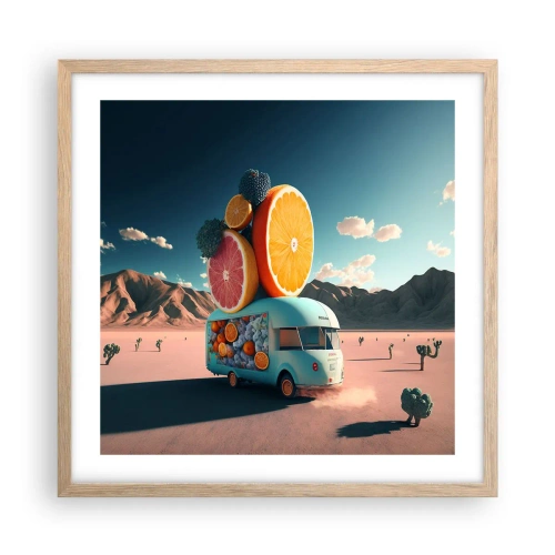Póster en marco roble claro - Un sabor a vacaciones - 50x50 cm