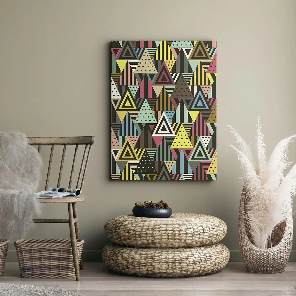 Cuadro sobre lienzo - Impresión de Imagen - A ritmo de triángulo - 45x80 cm