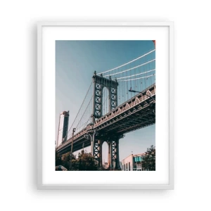 Póster en marco blanco - Sobre el fluir de la ciudad - 40x50 cm