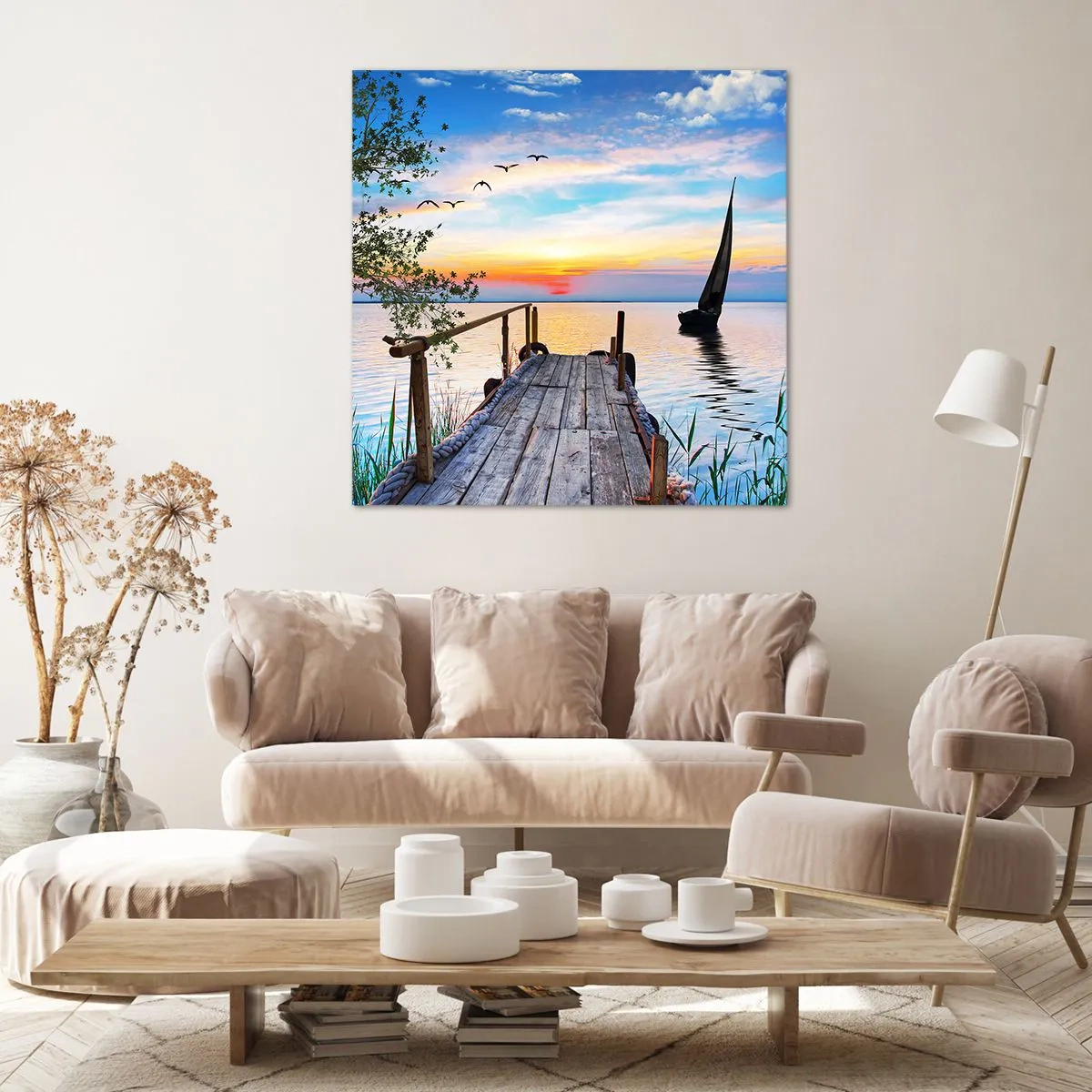 Cuadro sobre lienzo - Impresión de Imagen - Que llegue la noche - 70x70 cm